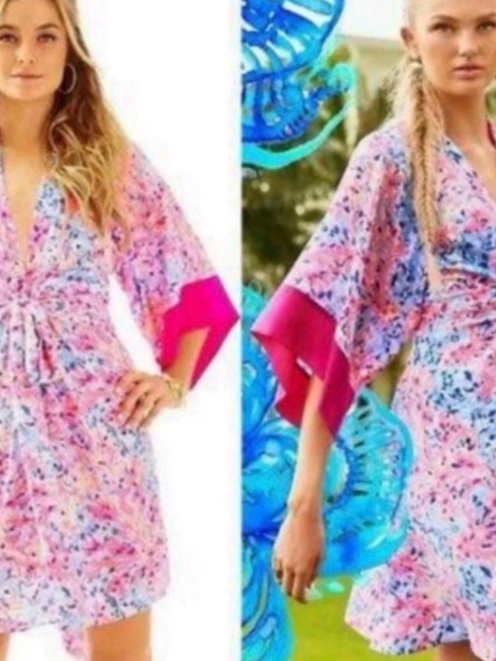 Lilly Pulitzer Pink Multi-Color Floral Wrap Dress
